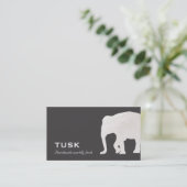 Einfache, große Elefantenschwarze Visitenkarte (Stehend Vorderseite)