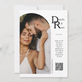 Einfache Größe Grün Moderner Minimaler Boho Arch Q Einladung (Rückseite)