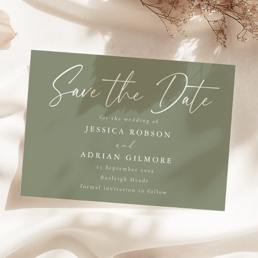 Einfache Größe Minimal Moderne Hochzeit Save The Date