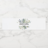 Einfache Grün- und Blatthochzeit Wasserflaschenetikett (Einzelnes Label)