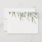 Einfache, grün verlassen Wasserfarben personalisie Mitteilungskarte (Rückseite)