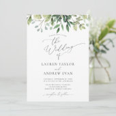 Einfache Grün von Wasserfarben Einladung zur Hochz (Stehend Vorderseite)