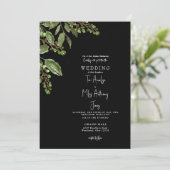 Einfache Grünanlage B/W 12x18 Wedding Einladung (Stehend Vorderseite)