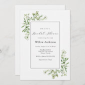 Einfache Grünanlage Bridal Dusche Einladung (Vorne/Hinten)
