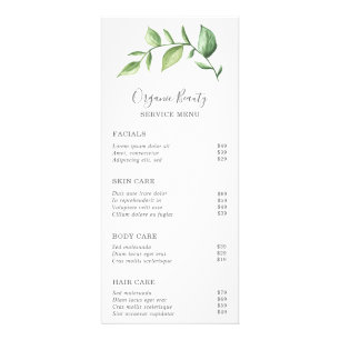 Einfache Grünanlage Elegante Rustikale Preisliste Werbekarte