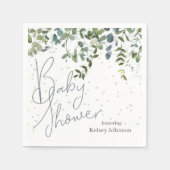 Einfache Grünanlage Eucalyptus Baby Dusche Serviette (Vorderseite)