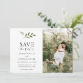 Einfache Grünanlage Foto Save the Date Einladung (Stehend Vorderseite)