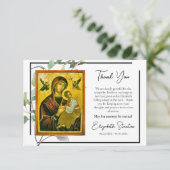 Einfache Grünanlage Orthodox Christliche Beerdigun Dankeskarte (Stehend Vorderseite)