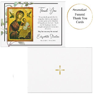 Einfache Grünanlage Orthodox Christliche Beerdigun Dankeskarte