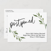 Einfache Grünanlage Verspätete Hochzeitsmitteilung Postkarte (Vorne/Hinten)