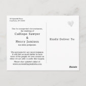 Einfache Grünanlage Verspätete Hochzeitsmitteilung Postkarte (Rückseite)