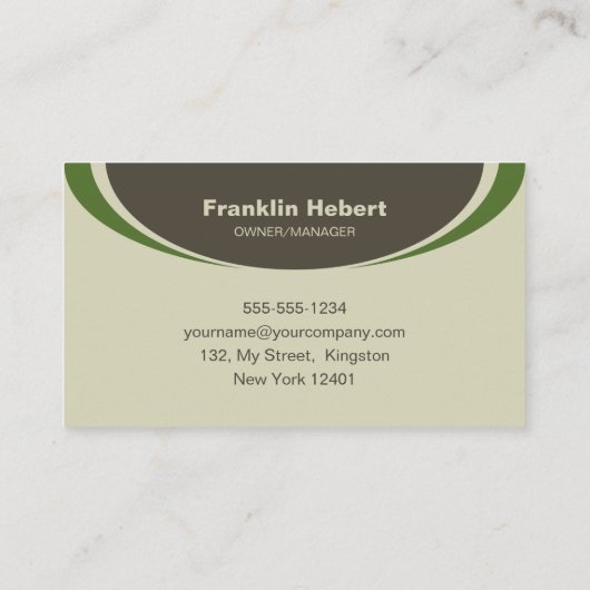 Einfache grünbraune Rasenmäher Visitenkarte (Rückseite)