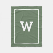 Einfache grüne Anfangsmonogramm Fleecedecke (Vorderseite)