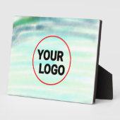 Einfache grüne Aquarellfarbe abstrakt Logo hinzufü Fotoplatte (Seite)