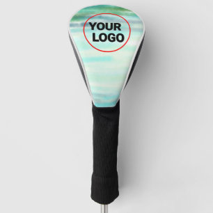 Einfache grüne Aquarellfarbe abstrakt Logo hinzufü Golf Headcover