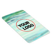 Einfache grüne Aquarellfarbe abstrakt Logo hinzufü Magnet (Rechte Seite)