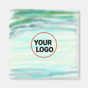 Einfache grüne Aquarellfarbe abstrakt Logo hinzufü Magnet