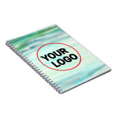 Einfache grüne Aquarellfarbe abstrakt Logo hinzufü Notizblock (Rechte Seite)