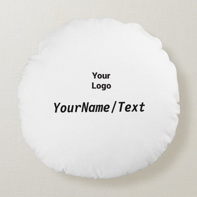 Einfache grüne Aquarellfarbe abstrakt Logo hinzufü Rundes Kissen (Vorderseite)