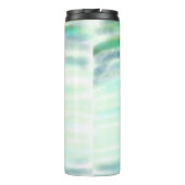 Einfache grüne Aquarellfarbe abstrakt Logo hinzufü Thermosbecher (Rückseite)