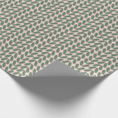 Einfache grüne Blätter Pastellrosa Geschenkpapier (Ecke)