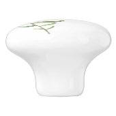 Einfache grüne Botanische Fern Keramikknauf (Seitenansicht)