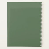 Einfache grüne erste Monatsschrift Planer (Rückseite)