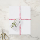 Einfache grüne Eukalyptus Frohe Weihnachtsfeiertag Geschenkanhänger (Mit Garn)