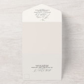 Einfache Grüne Eukalyptus & Soft Peach Wedding All In One Einladung (Außenbereich)