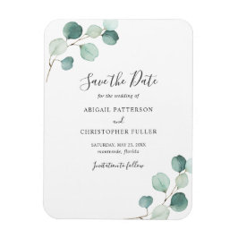 Einfache Grüne Eukalyptus Wedding Save the Date Magnet