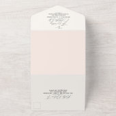 Einfache Grüne Eukalyptus & weiche rosa Hochzeit All In One Einladung (Außenbereich)