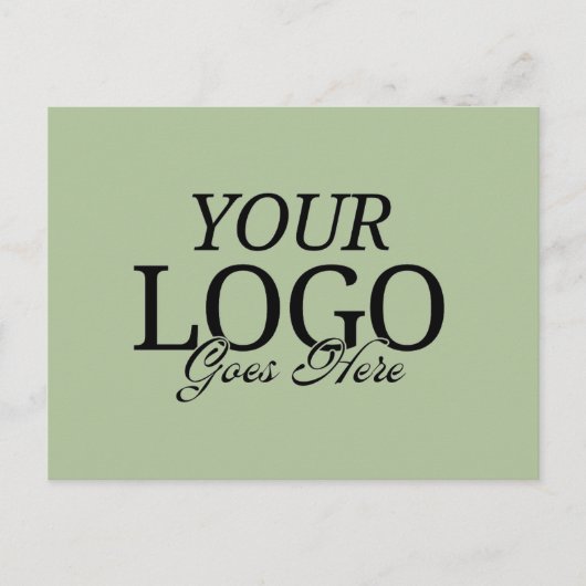 Einfache grüne Firmenlogos mit QR-Code Postkarte (Vorderseite)