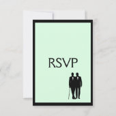 Einfache grüne Gay Wedding RSVP mit Menüauswahl (Rückseite)