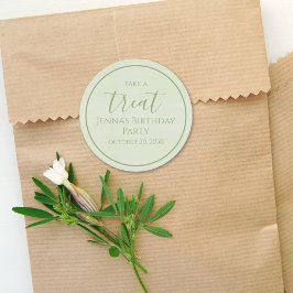 Einfache grüne Geburtstagskalligrafie Wasserfarbe Runder Aufkleber