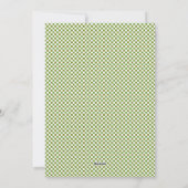 Einfache grüne Gingham-Foto-Weihnachtskarte Feiertagskarte (Rückseite)