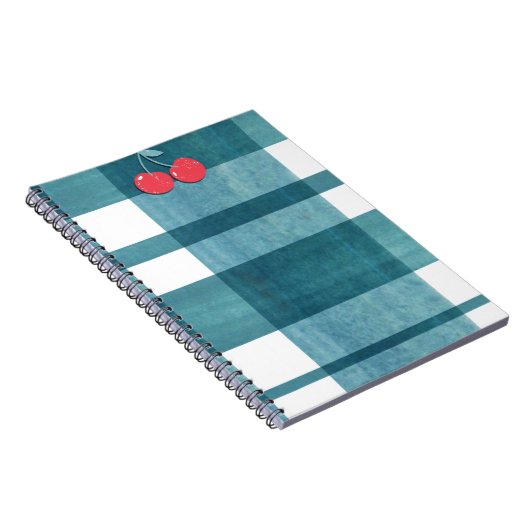 Einfache grüne Gingham Notizblock (Rechte Seite)