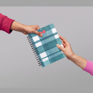 Einfache grüne Gingham Notizblock