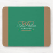 Einfache grüne Goldmonogramm Mousepad (Vorne)