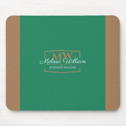 Einfache grüne Goldmonogramm Mousepad (Vorne)