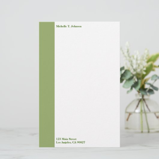 einfache grüne Grenze Briefpapier (Stehend Vorderseite)