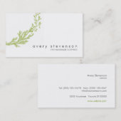 Einfache, grüne Hand Drawn Wreath Nature White 1 Visitenkarte (Vorne/Hinten)
