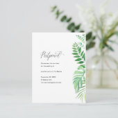Einfache Grüne Hochzeit Ankündigungspostkarte (Stehend Vorderseite)
