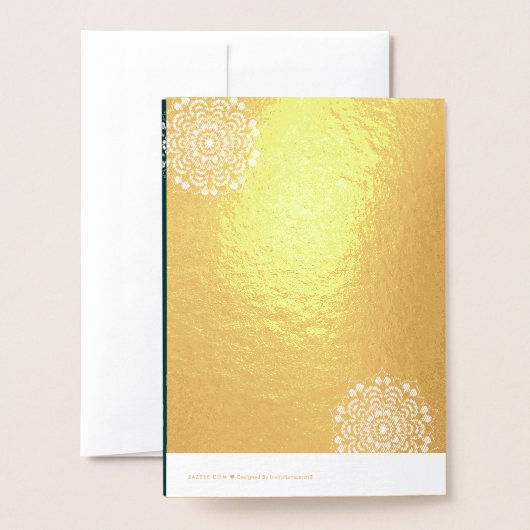 einfache grüne Hochzeit Folienkarte (Rückseite mit Umschlag)