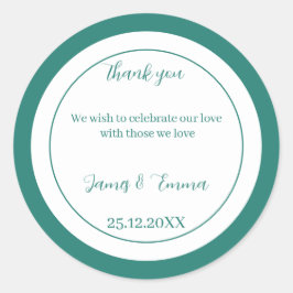 Einfache grüne Hochzeit Runder Aufkleber