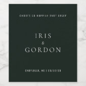 Einfache Grüne Hochzeit Weinetikett (Einzelnes Label)