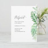 Einfache Grüne Hochzeitsankündigung Ankündigung (Stehend Vorderseite)