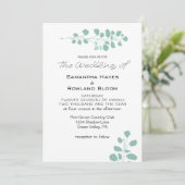 Einfache Grüne Hochzeitsfeier Einladung (Stehend Vorderseite)