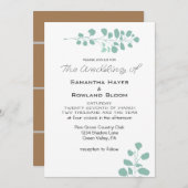 Einfache Grüne Hochzeitsfeier Einladung (Vorne/Hinten)