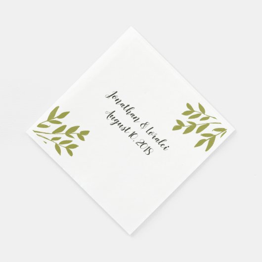 Einfache grüne Hochzeitsnapkins Serviette (Ecke)