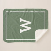 Einfache grüne Initialmonogramm Sherpa Blanket Sherpadecke (Vorderseite (Horizontal))